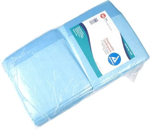 Disposable Blue Underpads, 23" x 36" (45 g), 20/Box