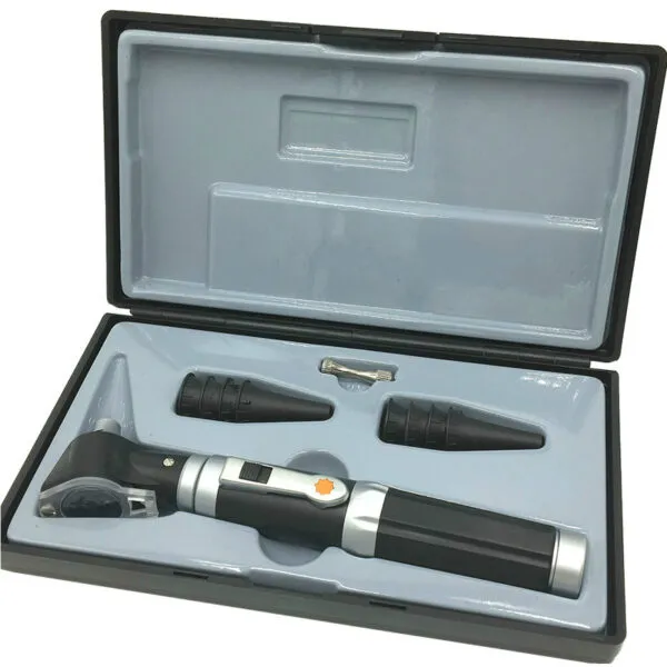 Battery Powered Otoscope LED Light Bulb Metal Plastic Ear Mirror for Periosteal Ear Canal Observation