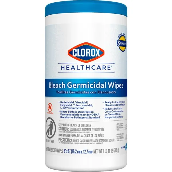 Wipe, Clorox GERMICIDAL 5" x 6", 150/BK