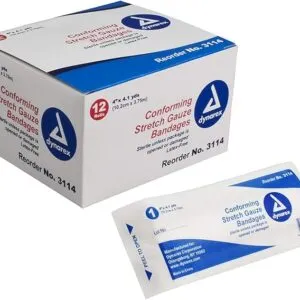 Stretch Gauze Bandage Roll - Sterile, 4", 12/BOX