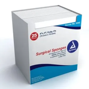 Surgical Gauze Sponge - Sterile 2's, 4" x 4" 8 Ply, 25/BOX