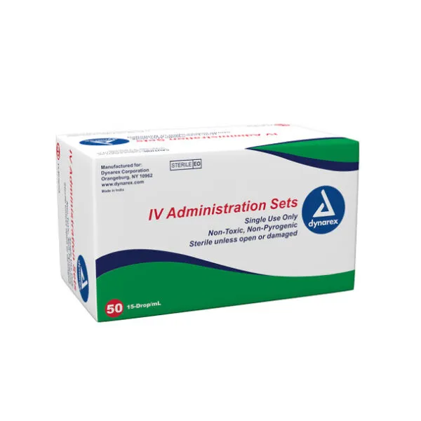 IV Administration Set - 15 Drop, 73", 1 Injection Site, 50/Box