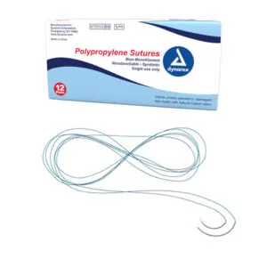 Polypropylene Sutures - Non Absorbable - Synthetic, Blue, 5-0, C3 Needle, 18", 12/Bx