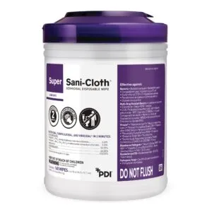 Super Sani-Cloth Germicidal Wipes Large 6" x 6-3/4", 160/BOX
