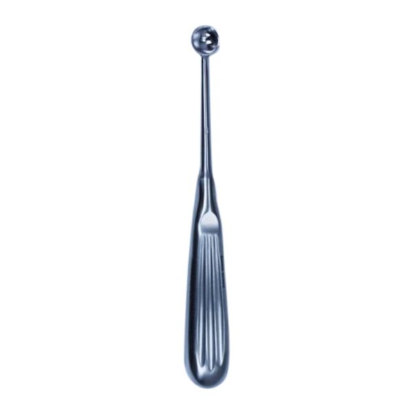 BRUN CURETTE (SPRATT) 6-1,4" HOLLOW HANDLE STRAIGHT ROUND CUPS
