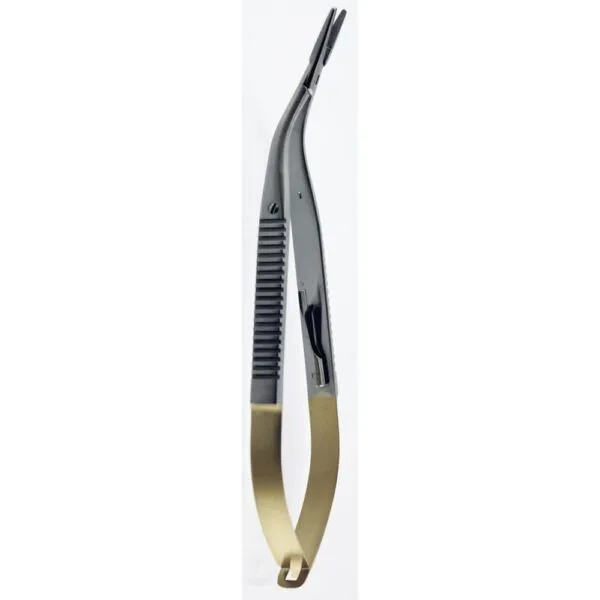 NEEDLE HOLDER CASTROVIEJO, CURVED, TC, 14 CM