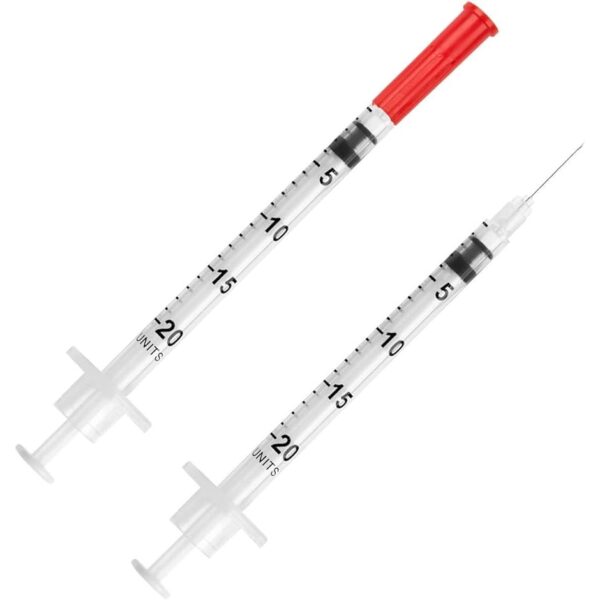 Pivetal Insulin Needle and Syringe Combination, Soft Pack U-40, 0.5 cc, 29 Gauge x 1/2"