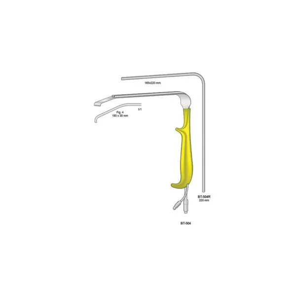 RETRACTOR BREAST FIBRE OPTIC AND SUCTION 190MM - Image 2