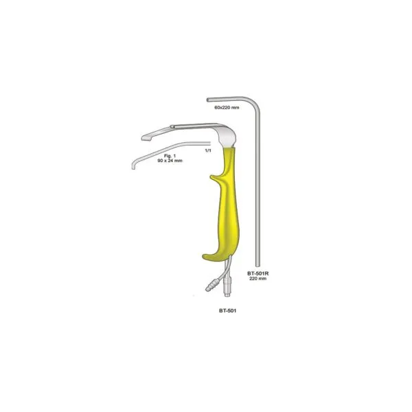 RETRACTOR BREAST FIBRE OPTIC AND SUCTION 90MM - Image 2
