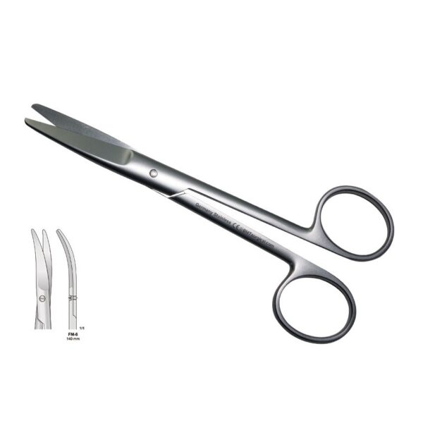 SCISSORS MAYO CURVED BLUNT 140MM