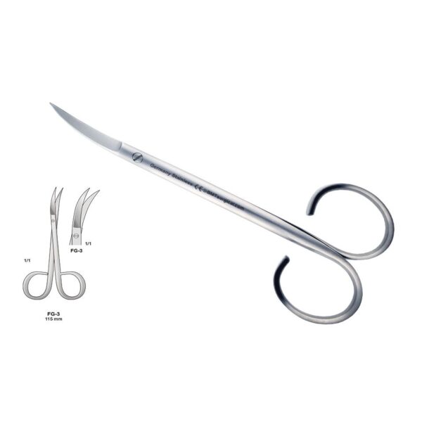 SCISSORS SHARP CURVED 115MM