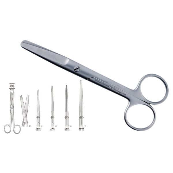 SCISSORS STRAIGHT BLUNT 185MM
