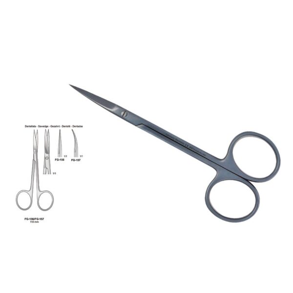 SCISSORS TOOTHED CURVED 110MM