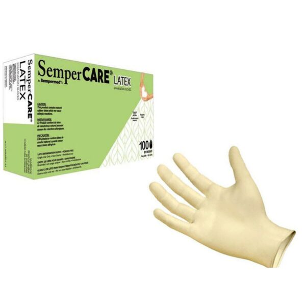 Sempermend Synthetic Latex Exam Gloves: Large, 100 Count